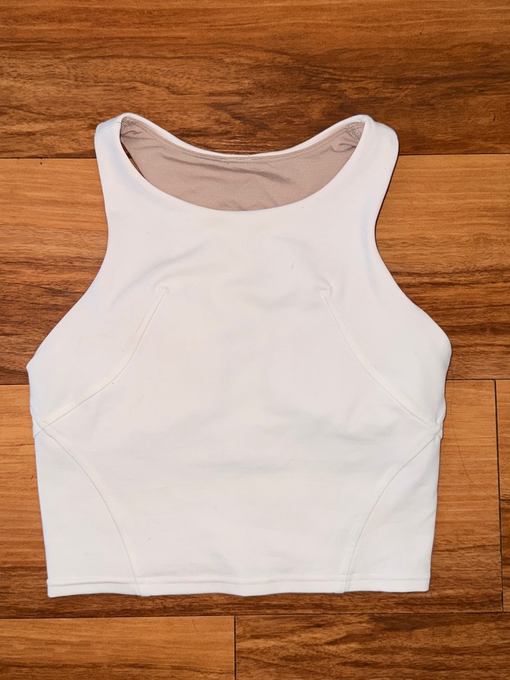 Lululemon White Wunder Train Racerback Tank Top Sports Bra